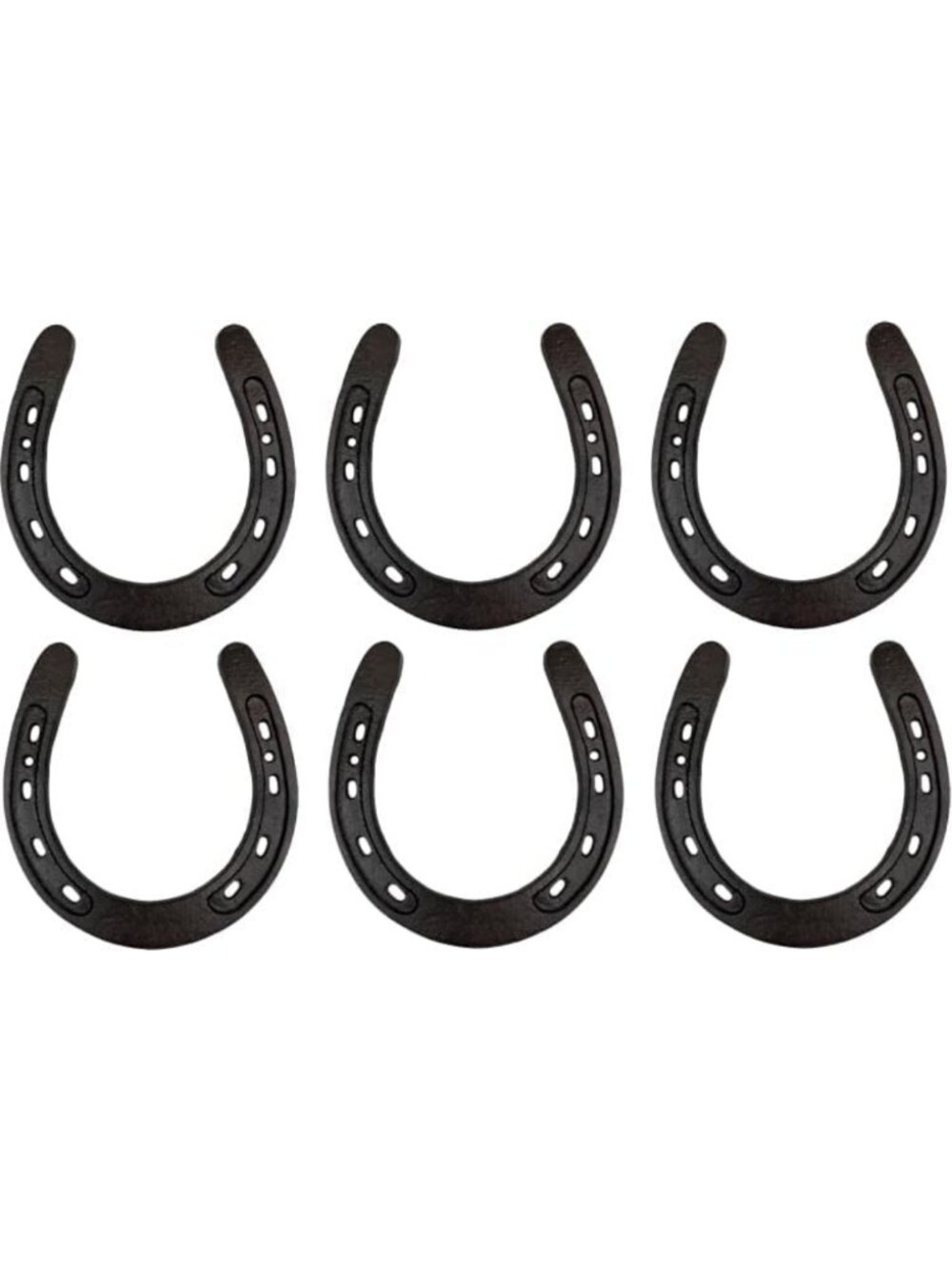 Oversized Rustic Cast Iron Horseshoe Wall Decor - 6 Piece Set, Heavy-Duty